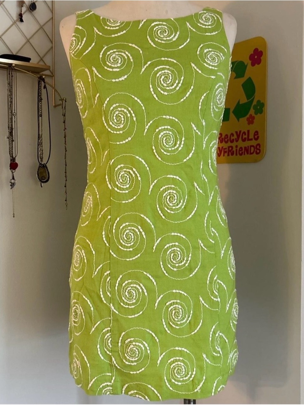 Vintage Betsy Johnson Mini Dress with Swirl Detail
